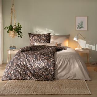 Pościel Estella Jolanda 7953/310 mako satyna brązowe listki