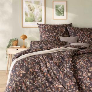 Pościel Estella Jolanda 7953/310 mako satyna brązowe listki