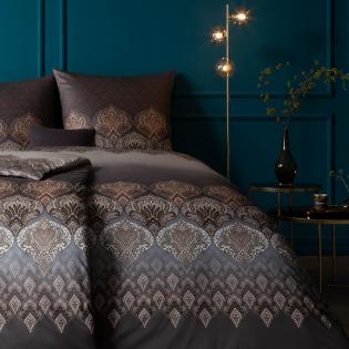 Pościel Estella Sophia 6347/920 mako interlock jersey ornamenty brązowe