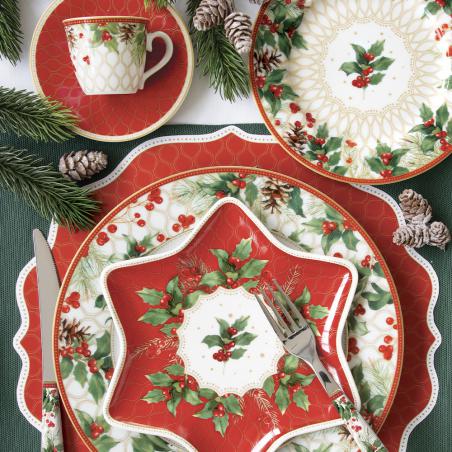 Easy Life Christmas Berries Komplet talerzy dla 6 osób 18 elementów