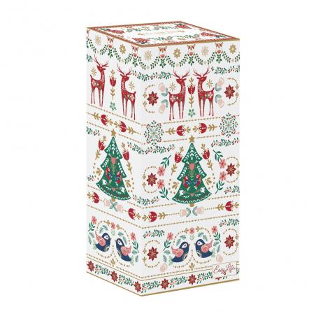 Easy Life Christmas Folk Tea for Two 500ml, czyli dzbanek i 2 filiżanki w zestawie prezentowym na święta z motywem choinki