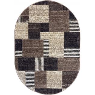 Dywan Romantic brązowy geometryczny 58352-18422 owal
