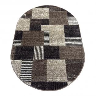 Dywan Romantic brązowy geometryczny 58352-18422 owal