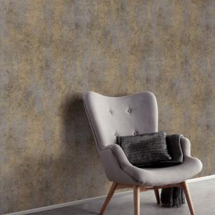 Tapeta Erismann Elle Decoration 4 10438-38 beton tynk brązowy złoty