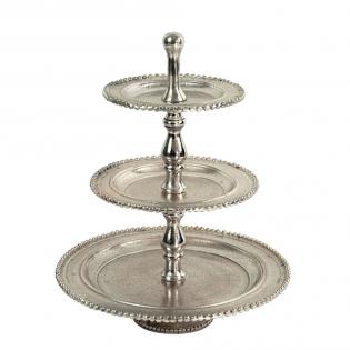 Etażerka 3 poziomowa srebrna aluminium 66cm Layla 53475