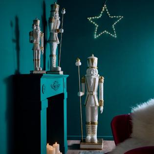 Figurka dziadek do orzechów biały złoty 50cm