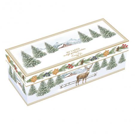 Easy Life White Forest Zestaw 2 kubków świątecznych 300ml białych z jeleniem i choinką