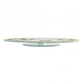 Easy Life White Forest Deska obrotowa serowa 32cm szklana z jeleniem i choinkami