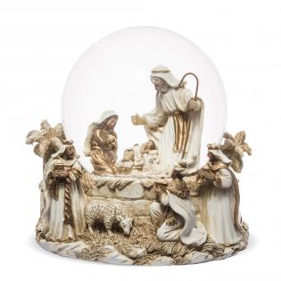 Kula szklana Szopka Bożonarodzeniowa 132113 kremowa beżowa