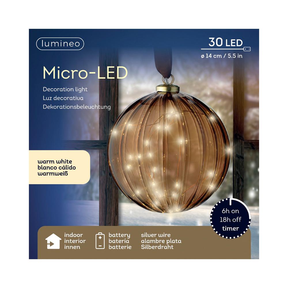 Dekoracja LED Kula do okna brązowa 487589