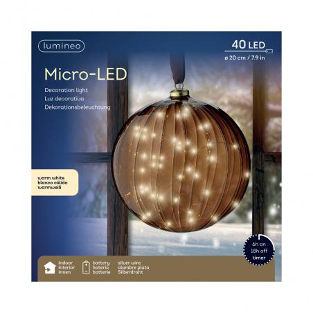 Dekoracja LED Kula do okna brązowa 20cm 487590