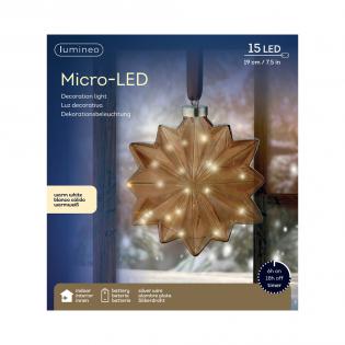 Dekoracja LED Gwiazda do okna brązowa 487593