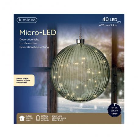 Dekoracja LED Kula do okna zielona 20cm 487598