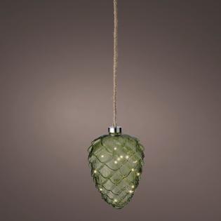 Dekoracja LED Szyszka do okna zielona 487600