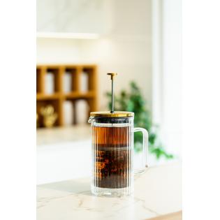 Vialli Design Tulip Zaparzacz do kawy i herbaty z podwójną ścianką 1000ml złoty mat