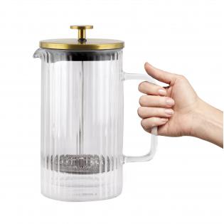 Vialli Design Tulip Zaparzacz do kawy i herbaty z podwójną ścianką 1000ml złoty mat