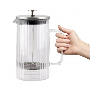 Vialli Design Tulip Zaparzacz do kawy i herbaty z podwójną ścianką 1000ml srebrny mat