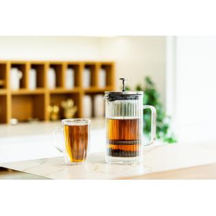 Vialli Design Tulip Zaparzacz do kawy i herbaty z podwójną ścianką 1000ml srebrny mat