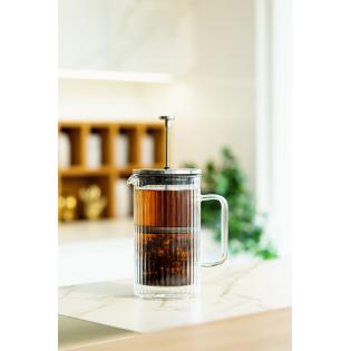 Vialli Design Tulip Zaparzacz do kawy i herbaty z podwójną ścianką 1000ml srebrny mat