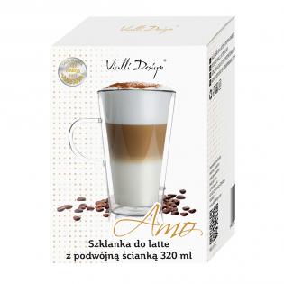 Vialli Design Amo Szklanka do latte 320ml z podwójną ścianką