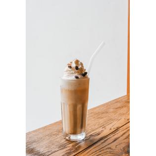 Słomki szklane 6szt. białe zakrzywione 23cm