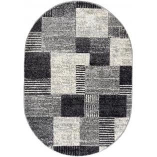 Dywan Romantic nowoczesny szary geometryczny 58352-18411 owal