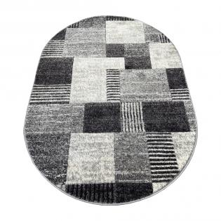 Dywan Romantic nowoczesny szary geometryczny 58352-18411 owal