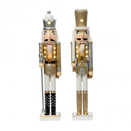 Figurka dziadek do orzechów LED 50cm biały 486714